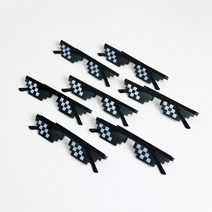 데이지룸 픽셀선글라스 세트 파티 연출 소품 생일파티 용품, 블랙 7p