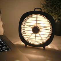 LED 무드등 저소음 소형 미니 써큘레이터 실링팬 쿨링팬 벽걸이 회전 캠핑 차박 선풍기, 그레이