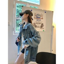 여자 루즈핏 청자켓 봄 여성 데님 재킷 캐쥬얼 스트릿 패션 가을