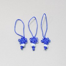 전통매듭 소 1.7cm×8cm 파랑 전통공예 장신구줄전통소품 노리프렌즈 만들기재료 전통꾸미기