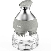 [독일 red dot 디자인상 수상] breo 전동 헤드 브러쉬 IPX7 방수 두피 케어 전신 사용 가능 스탠드 첨부 USB 충전 - scalp 2 - (스톤 실버), 글로시 실버
