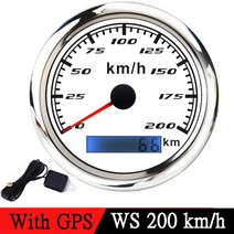 차량 속도계 hud 카플레이 모니터 60 kmh 120 kmh 200 kmh 85mm 보트 자동차 gps 방수 속도 게이지 빨간색 백라이트 적합 mairne 요트 액세서리, GPS 200kmh ws