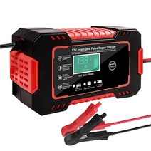 점프선 휴대용 고용량 케이블 24v EAFC-전체 자동 배터리 충전기 12V 디지털 디스플레이 전원 펄스 수리, 02 Red