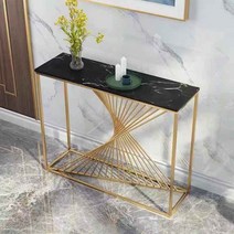 엔틱 콘솔 대리석 복도 침대 현관 장식장 화장대, 1-80x30x80골드 흑백 뿌리