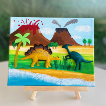 3D 공룡 컬러링 집콕놀이, 파라사우롤로푸스, 티라노사우루스, 고사리(2pcs)