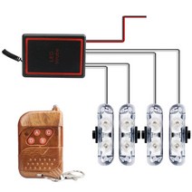 경광등 비상등 차량용 LED 스트로브 경고등 무선 리모컨 포함 적색 및 청색 경찰 조명 구급차 깜박이 12, 03 White