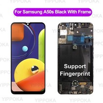 호환 액정 LCD 슈퍼 아몰레드 6.4 for samsung galaxy a20 lcd a30 display a30s lcd a50 터치 스크린 a50s 교체 화면, 프레임이 있는 a50s