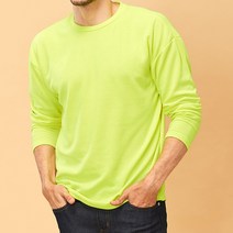 NOB 형광색 무지 오버핏 빅사이즈 긴팔 티셔츠