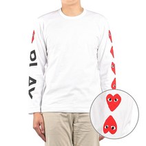 [꼼데가르송] (P1T262 WHITE) 남성 긴팔 티셔츠