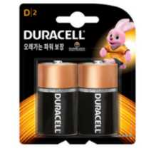 듀라셀건전지D사이즈알카라인 대형건전지 1.5V LR20건전지 오래가는건전지 가스렌지건전지, 2개입, 1개