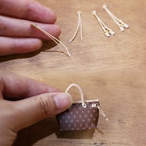 미니를사랑하는사람들 미니어쳐 만들기 DIY 명품 가방 부자재 오링 가죽끈 원단 체인 비즈, 17번 가방스트랩끈