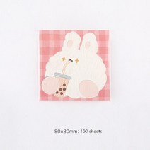 업무용 명품 가죽 다이어리 신상품 카와이 러블리 베어 밀크 래빗 메모지 100 매 매일 할 일 목록 페이퍼, 02 11100