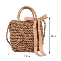 라탄백 미니 바스켓백 그물가방 빈티지 핸드메이드 라피아 라탄 밀짚 비치 숄더 백 보헤미안 여름 휴가 핸드백 크로스바디