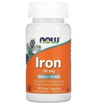 나우푸드 Iron 철분 미네랄 18mg 120캡슐, 120정, 2개