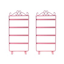 귀걸이 악세서리 정리대 정리함 보관대 보관함, 레트로 핑크 x 2개, 핑크