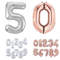 파티셔스 숫자풍선(소형) 다이소숫자풍선 실버 로즈골드 500일 세돌 두돌생일상, 2