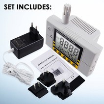 Wallmount 이산화탄소 측정기 센서 및 컨트롤러 감지기 실내 공기 품질 온도 데이터 로거 장착, 한개옵션0