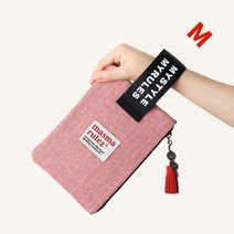 [가방팝] 마스마룰즈 스트랩 파우치 클러치 헤링본 Red