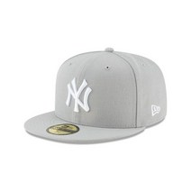 Era 남성용 MLB 뉴욕 양키즈 베이직 59Fifty 핏 모자 회색.