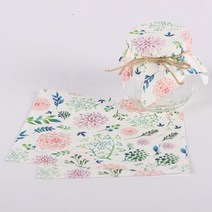 입구밀봉 포장지 푸딩한봉 종이 꿀병 소가죽지 창의적 병뚜껑 택배 선물포장 병, 라이트 브라운 023-15x15cm50장
