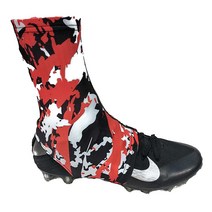 축구 라크로스 등을 위한 클리트 스팻 커버 블루 케머 Large / X-Large, Red Splatter