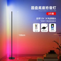밝기 조절 코너 플로어 램프 6cm 스탠드투야 스마트 RGB LED 무드 조명침실 북, (디스크 베이스 픽업) 1.3m-2개입