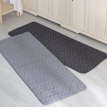 [이솔홈] 어반 헤링본 순면 퀼트 주방매트, 차콜