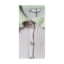 ZARA 여성 칼라 스웨터 주얼 바닥 M 새상품 택있음 크롭 니트