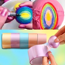 리빙블러썸 테이프공 테이프볼 펄컬러 찐득볼 끈끈이 만들기 4.8cm 6cm, 펄 옐로우