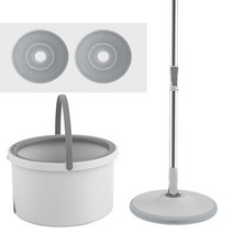 생활의아이콘 물걸레청소기 세탁탈수통+밀대봉+극세사걸레 2개, 흰색