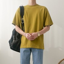 23컬러 무지 라운드 기본 20수 면 오버핏 반팔 티셔츠(23color)