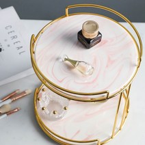 다루미 북유럽 대리석 골드 화장품 진열대, 핑크, 1개