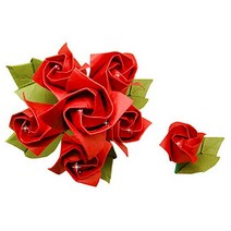 장미접기 전용 색종이 중12x12cm 30매 x 15개 빨간색 빨강 레드 래드 붉은 로즈 만들기 미술놀이 페이퍼