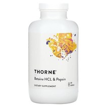 Thorne (쏜) Thorne 베타인 HCL & 펩신 캡슐 450정, 5개