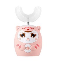 전동칫솔 360 U 자동 전기 칫솔 만화 패턴 USB 충전기 실리콘 초음파 스마트 타이머, 10_2-6 years