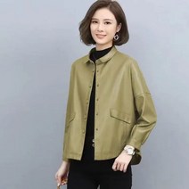 2022년 추동 여성 가죽 자켓 숏 오버핏 가죽 코트 FC5046