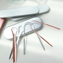 스텐 혀클리너 백태 설태 제거 브러쉬, 구멍형-실버