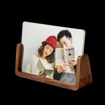 원목 아크릴 브랜드 로고각인 레터링 주문제작 명판메뉴판 명함판 액자 명함꽂이, 06. 8인치 가로(15.3x20.4cm), 04. 호두[각인 무료]