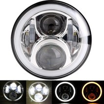 오토바이 LED 헤드 라이트 러닝 자동차 Led 7 인치 천사 눈 H4 할리 투어링 야마하 라다 니바 4x4 Uaz 헌, 06 50w chrome