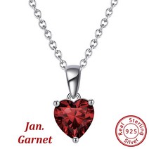 목걸이 탄생석 7월 2월 11월 4월 9월 3월 1월 12월 5월 6월 토파즈 8월 10월 Effie Queen 925 스털링 실버 하트 친구 지르코니아 여성 펜던트 선물 APN0