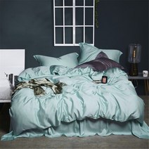 호텔식침구 광목 이불 Lofuka Noble 100% 실크 침구 세트 뷰티 듀벳 커버 퀸 킹 플랫 시트 베드 린넨 베개