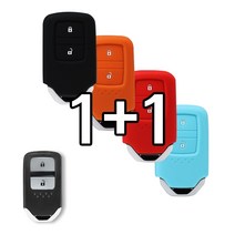 리미트 1+1 혼다 어코드 하이브리드 CRV 시빅 HRV 스마트 키 실리콘 케이스, 블랙+오렌지