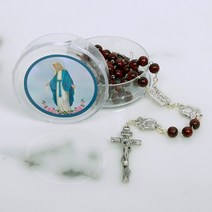 장미 루르드 6mm 5단묵주 세트 이태리 수입 천주교 성물