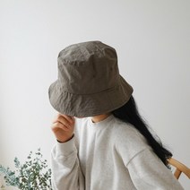 무지 여성 버킷햇 나일론 캠핑모자 베이지 핑크 그린 브라운 블랙 5color