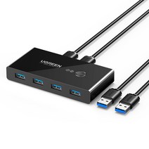 [usb선택기4포트coms] 유그린 USB3.0 KVM 스위치 4포트 멀티허브, US216-30768