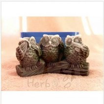 나무위에 앉은 부엉이 삼총사 실리콘몰드