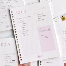A5 리필 속지 만년형 6공 20공 바인더 공통호환 먼슬리 위클리 스터디 플래너