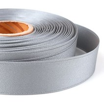 [Y-40-21]무광양면리본 25mm 그레이 1yd(90cm)
