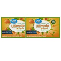 그레이트밸류 얼티메이트 프레쉬 건조기시트 160장 Great Value Ultimate Fresh Dryer Sheets Original Clean, 2팩