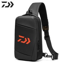 daiwa 다이와 낚시가방 2022 새로운 단색 성격 패션 숄더백 남성 방수 255, 블랙 02